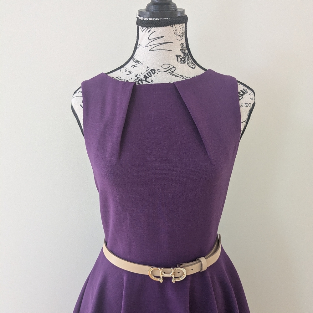 Chic Purple Midi Dress - Picture 2 of 4